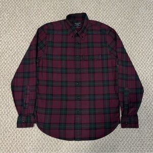 Abercrombie & Fitch Red and Green Casual Button Down Shirt